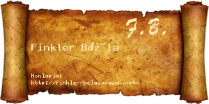 Finkler Béla névjegykártya