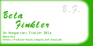 bela finkler business card